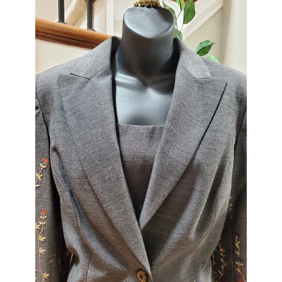 Lauren Taylors Women Gray Polyester Single Breasted Blazer & Dress 2 Pcs Suit 10 - Picture 3 of 14